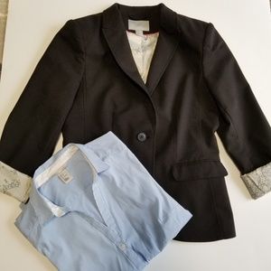 H&M single button black fitted blazer
